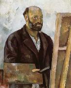 Paul Cezanne Autoportrait a la palette painting